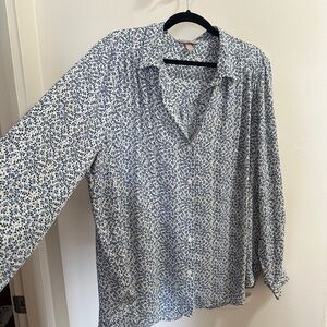 3/50$H&M Shirt with Blue Floral Print